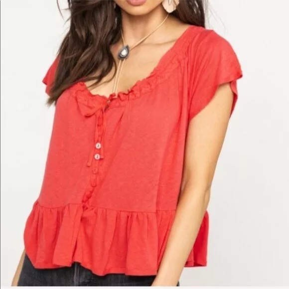 Free people Charlie hem tee size L